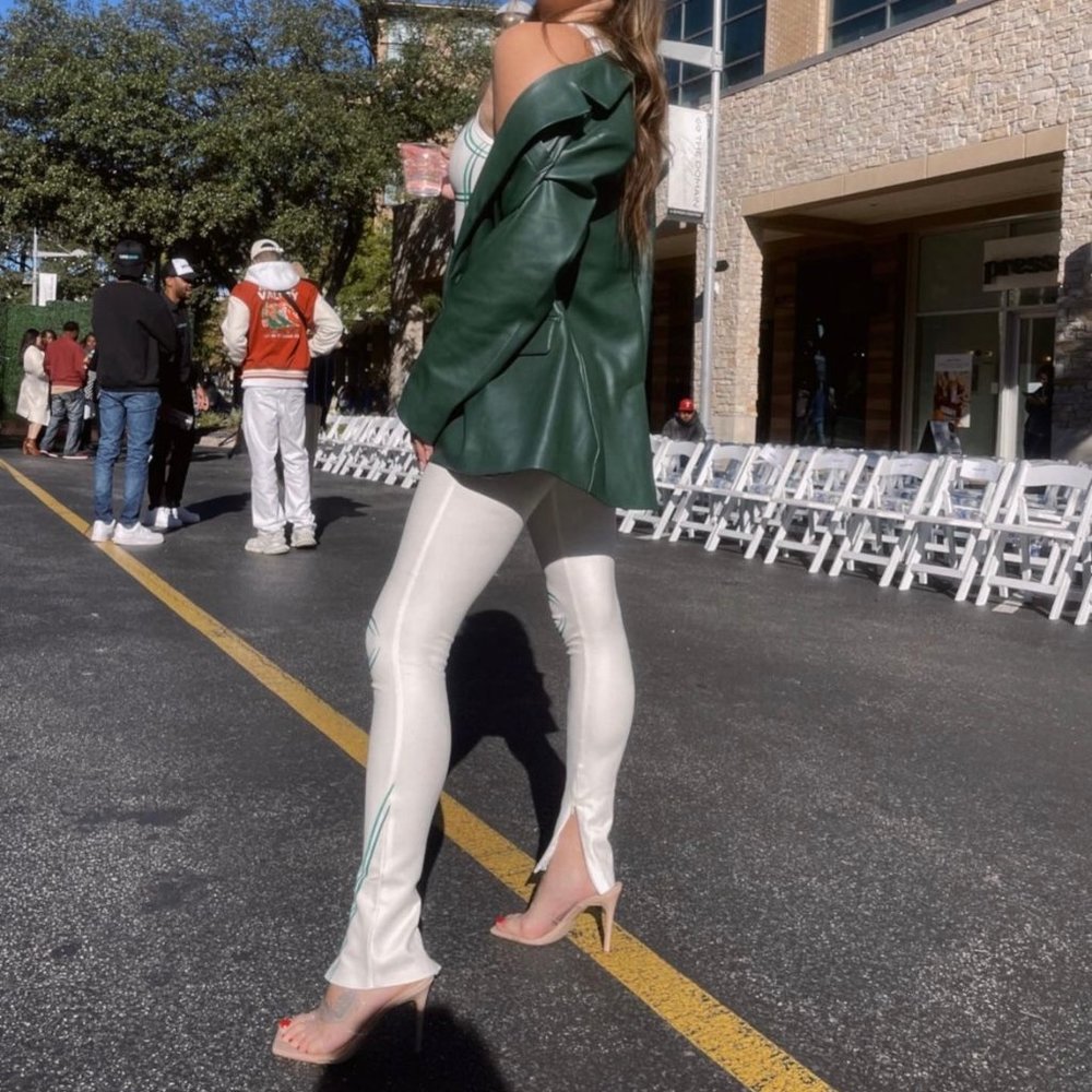 ONLY faux leather blazer in forest green